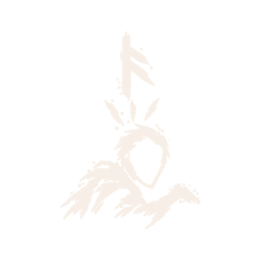 水墨画:一个符文在兜帽身影上方升起