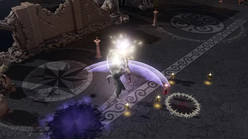 The parry connects in a flash of white
