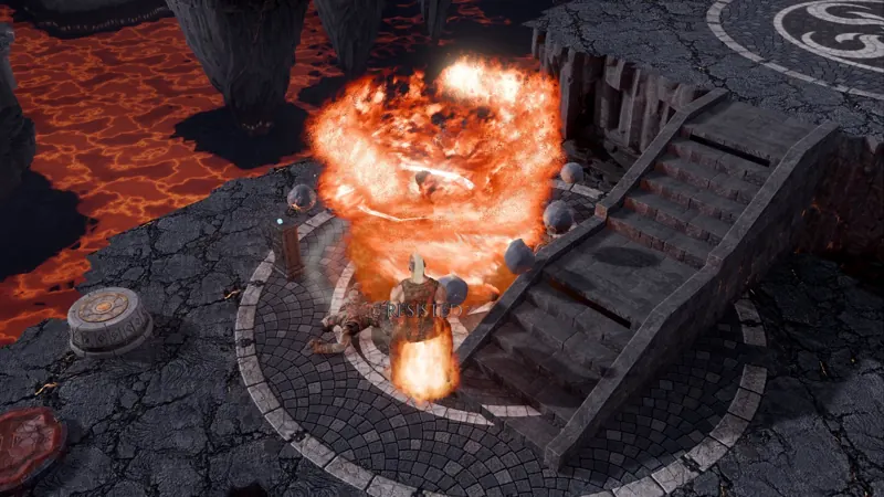 Winnow's fire whirls through the Forge's pack
