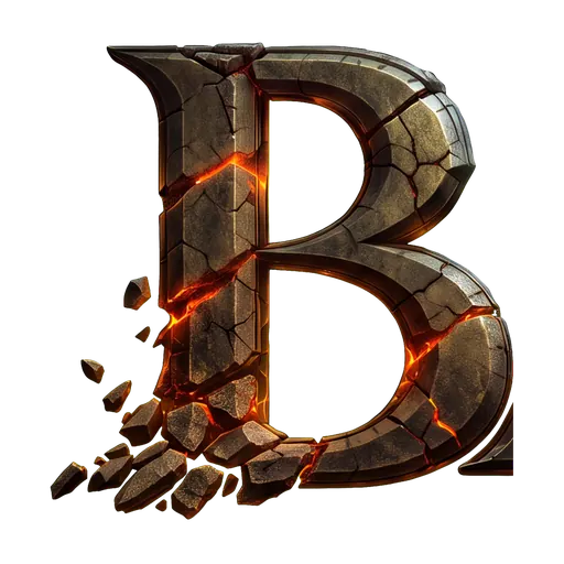 The Babel Destiny monogram: a cracked stone B
